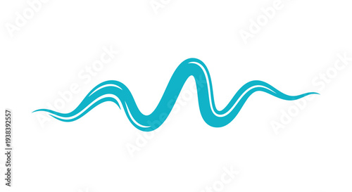 Wavy Blue Line Graphic Design Element.