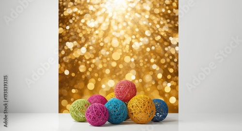 Brightly colored rattan sph...