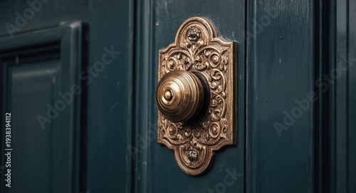 Antique brass doorbell moun...