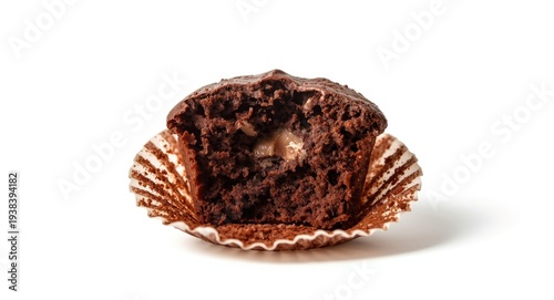 Chocolate muffin torn open ...