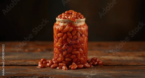 Canned baked beans coated w...
