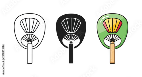Hand Fan Icon Set Vector Illustration - SVG and PNG icons - Vector Icons and Stickers - PNG, SVG, EPS - Glyph and solid icon set - Icon vector - Icon Silhouette - Clipart