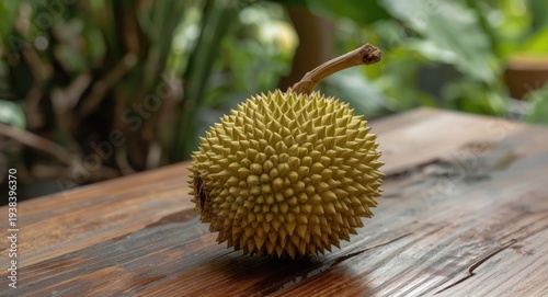Bright durian positioned on...
