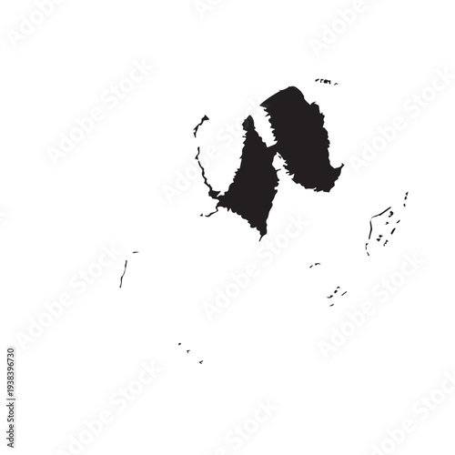Minimalist high-contrast abstract silhouette suggesting an animal face through bold black shapes on a white background.