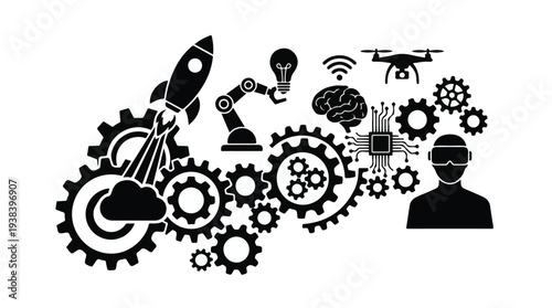 Modern Technology, Innovation, and Digital Transformation Vector Concept