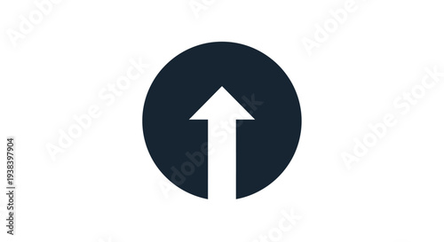 White Arrow Icon Pointing Upwards Circle.