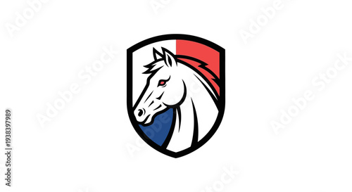 White Horse Head Logo Emblem.
