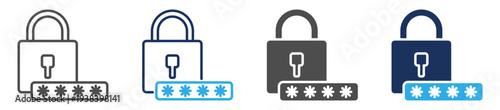 password security icon set multi concept