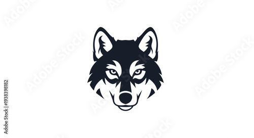 Wolf head illustration in black.
