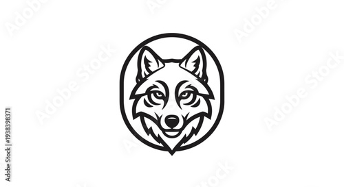 Wolf head in a circle logo.