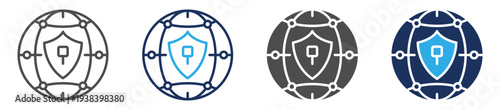 network security icon set multi concept