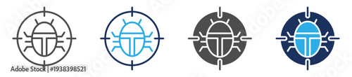 bug icon set multi concept