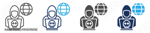 hacker web icon set multi concept