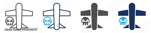 hacker airplane icon set multi concept