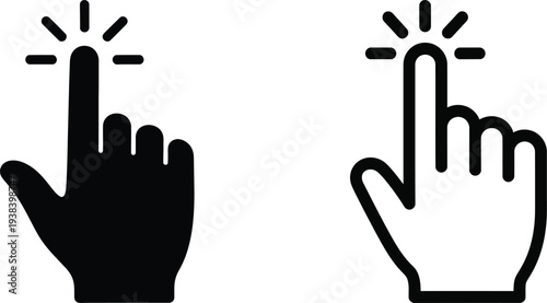 Computer mouse click icons for user interface