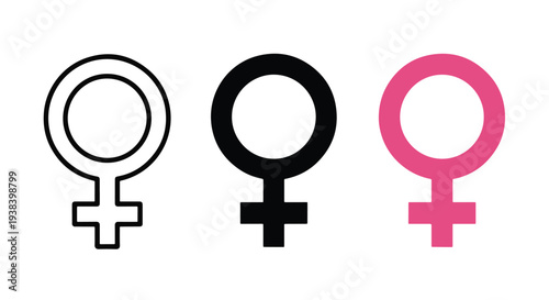 Female Symbol Icons Set - Clipart, logo template - Vector icon set - Glyph and solid icon set - Icon vector - Flat Design Icon - line icon set - Silhouette icon - Logo vector