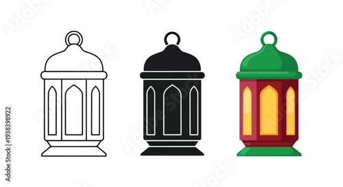 Lantern icon set vector night lighting decor - SVG and PNG icons - Vector Icons and Stickers - PNG, SVG, EPS - Glyph and solid icon set - Icon vector - Icon Silhouette - Clipart