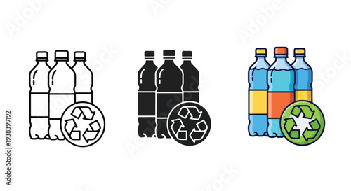 Eco water bottles recycling icon set vector - SVG and PNG icons - Vector Icons and Stickers - PNG, SVG, EPS - Glyph and solid icon set - Icon vector - Icon Silhouette - Clipart
