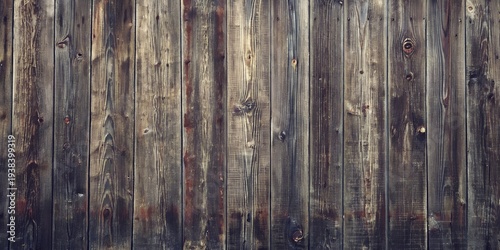 Cuadro en lienzo Weathered dark rustic oak wood plank texture background