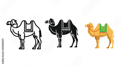 Camel icons set vector desert travel - SVG and PNG icons - Vector Icons and Stickers - PNG, SVG, EPS - Glyph and solid icon set - Icon vector - Icon Silhouette - Clipart