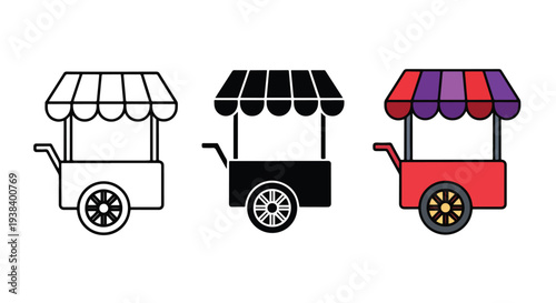 Colorful food cart icons set vector - SVG and PNG icons - Vector Icons and Stickers - PNG, SVG, EPS - Glyph and solid icon set - Icon vector - Icon Silhouette - Clipart