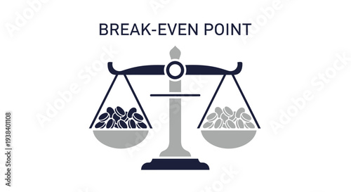 Balance Scale with Coins Illustration.