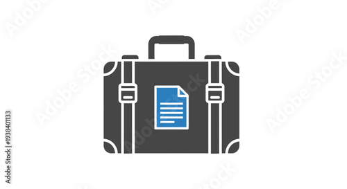 Black briefcase with document inside.