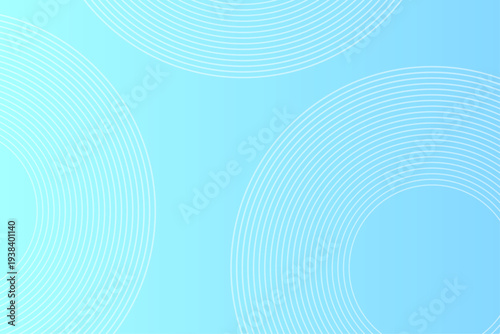 ブルーグラデーション背景に円形ラインが広がるシンプルな抽象デザイン