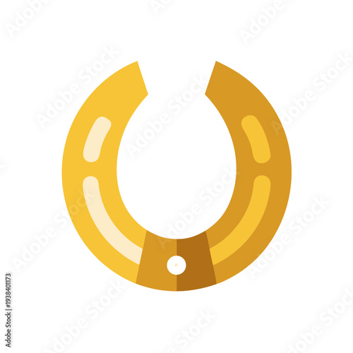 Golden Horseshoe Icon Luck Symbol Protection Charm Flat Vector Illustration Design Element For Gambling Games And Equine Industry