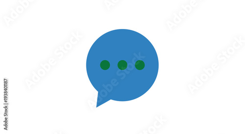Blue chat speech bubble icon symbol.