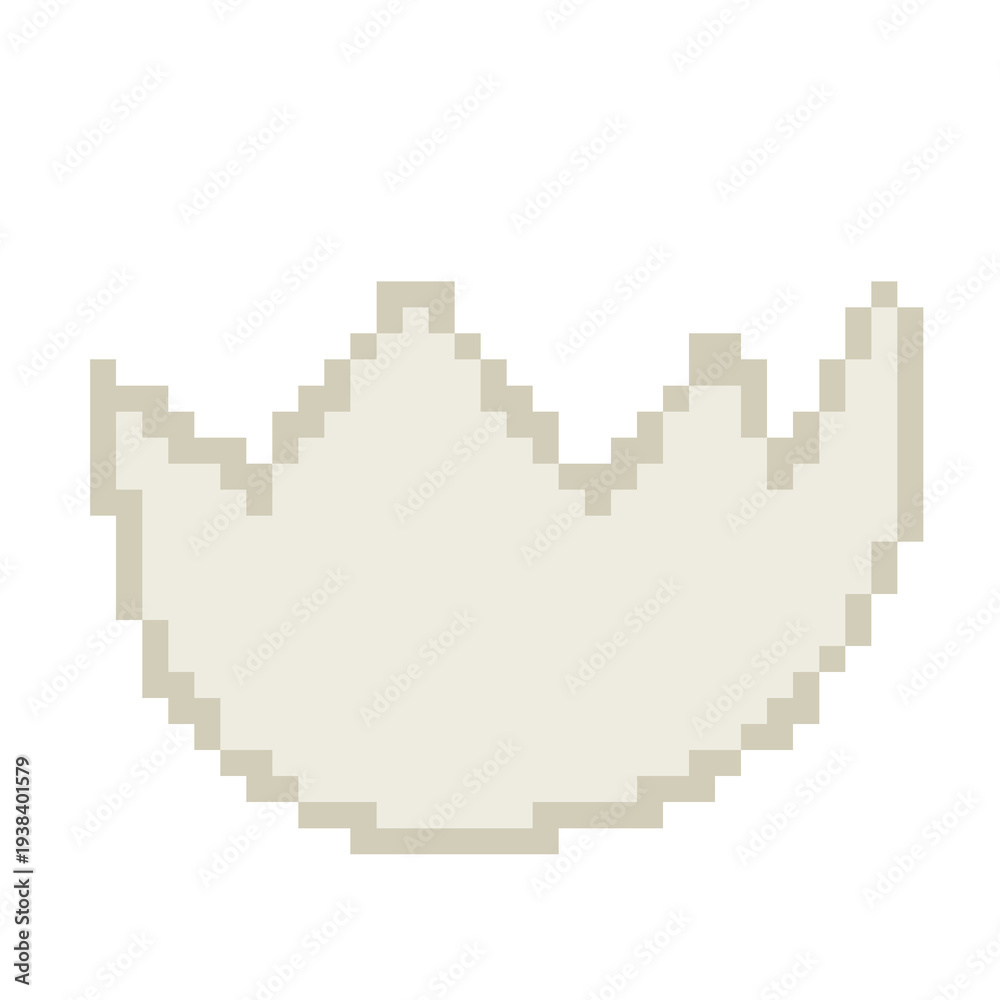 Fototapeta premium White cracked eggshell pixel art icon for Easter holiday graphic