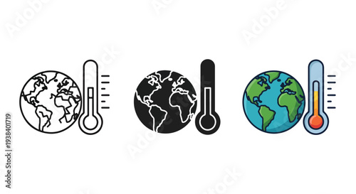 Global warming icons set vector illustration - SVG and PNG icons - Vector Icons and Stickers - PNG, SVG, EPS - Glyph and solid icon set - Icon vector - Icon Silhouette - Clipart