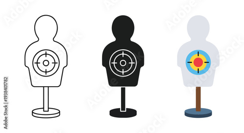 Target icons set aim goal bullseye vector - Clipart, logo template - Vector icon set - Glyph and solid icon set - Icon vector - Flat Design Icon - line icon set - Silhouette icon - Logo vector