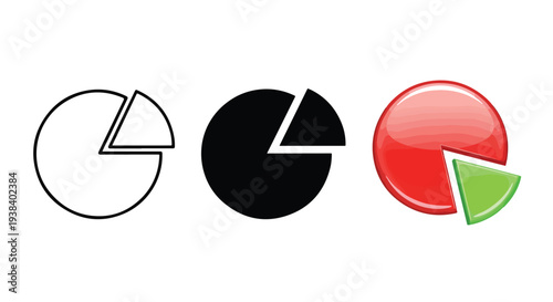 Minimal pie chart icon set progress data - Clipart, logo template - Vector icon set - Glyph and solid icon set - Icon vector - Flat Design Icon - line icon set - Silhouette icon - Logo vector