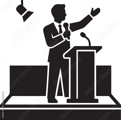 Wallpaper Mural Cartoon illustration of a successful businessman in a suit with a laptop symbolising a company professional working in an office Torontodigital.ca