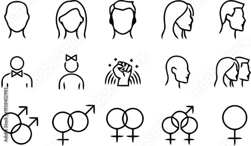 Collection of gender identity and sexual orientation symbols