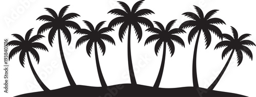 Wallpaper Mural Tropical beach landscape with palm tree silhouettes against a sunset sky vector illustration Torontodigital.ca