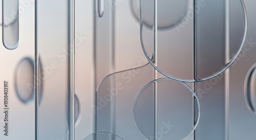 Abstract Glass Panels with Rounded Shapes