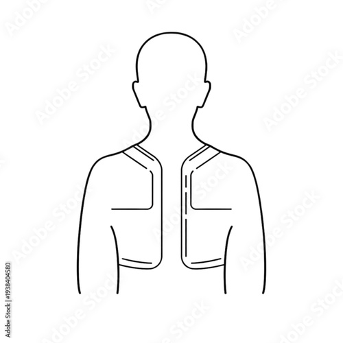 Shoulder Posture Corrector Brace Front View Line Icon Vector Illustration .Ai generated