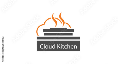 Cloud Kitchen Logo Design Concept.