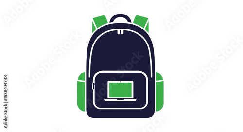 Colorful backpack with green accents.