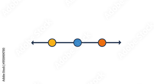 Colorful dots on a line.