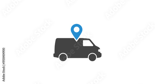 Delivery Van with Location Pin.