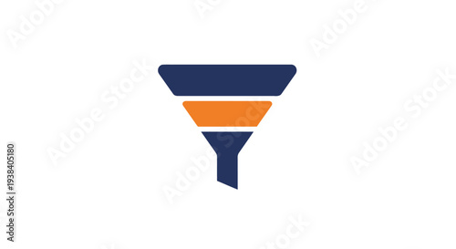 Funnel sales marketing business concept symbol.