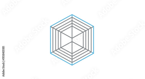 Geometric shape hexagon lines design.