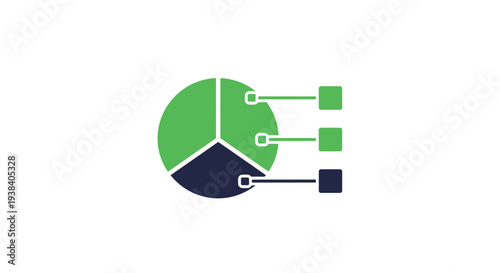Green and black pie chart graph.