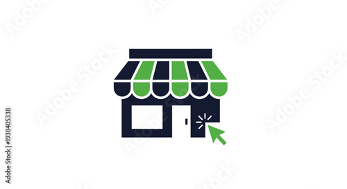 Green and black store awning icon.
