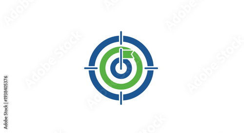 Green and blue target logo symbol.