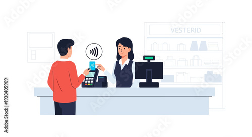 Man paying with credit card.
