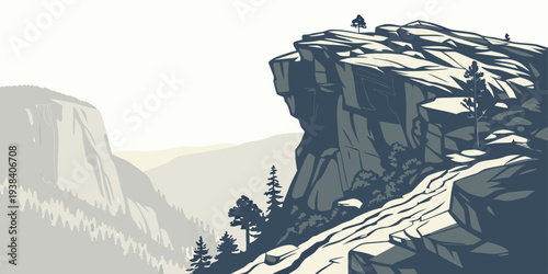 A majestic snow-covered mountain peak with a clear blue sky in the background Vector